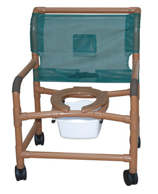 MJM 7028WT Shower Chair X-Wide PVC Deluxe Wood-Tone