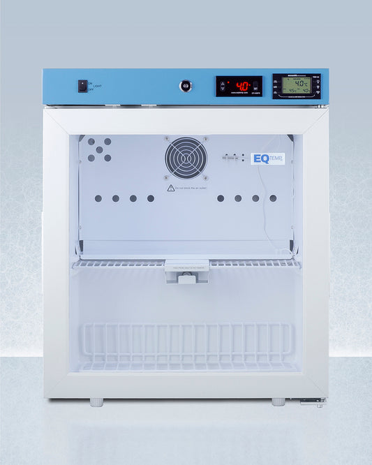 Summit ACR162G 19" compact medical refrigerator 1.58 cu.ft. glass door on a white background
