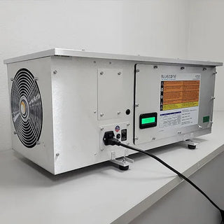 Air conditioning unit with visible branding on a white background