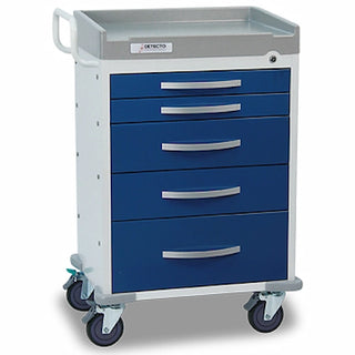 Detecto Rescue Series Anesthesiology Medical Cart – Blue, 5/6 Drawers, Standard or Loaded