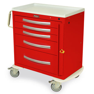 Harloff A-Series Lightweight Five Drawer Aluminum Crash Cart - MPA3024B05