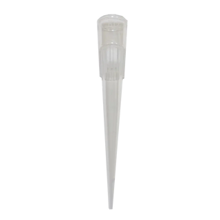 Clear plastic Oxford 200uL LTS™ Compatible Pipette Tip on a white background