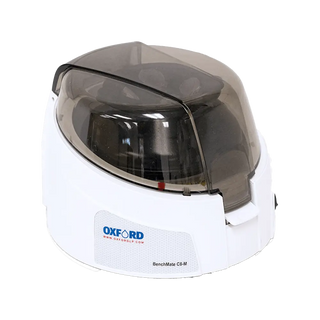 Oxford BenchMate C8-M Micro Centrifuges with smoked glass on a white background, featuring the Oxford brand.