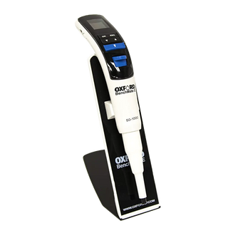 Oxford BenchMate E digital Electronic Pipette with stand on a white background