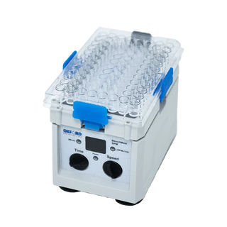 Lab Oxford BenchMate SPM Micro Plate Shaker with sample tubes on a white background