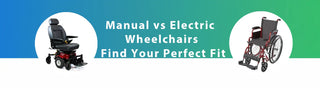 Side-by-side comparison of a manual wheelchair and an electric power wheelchair from MediDepot, highlighting comfort, portability, and performance differences.