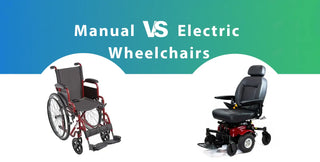 Side-by-side comparison of a manual wheelchair and an electric power wheelchair from MediDepot, highlighting comfort, portability, and performance differences.