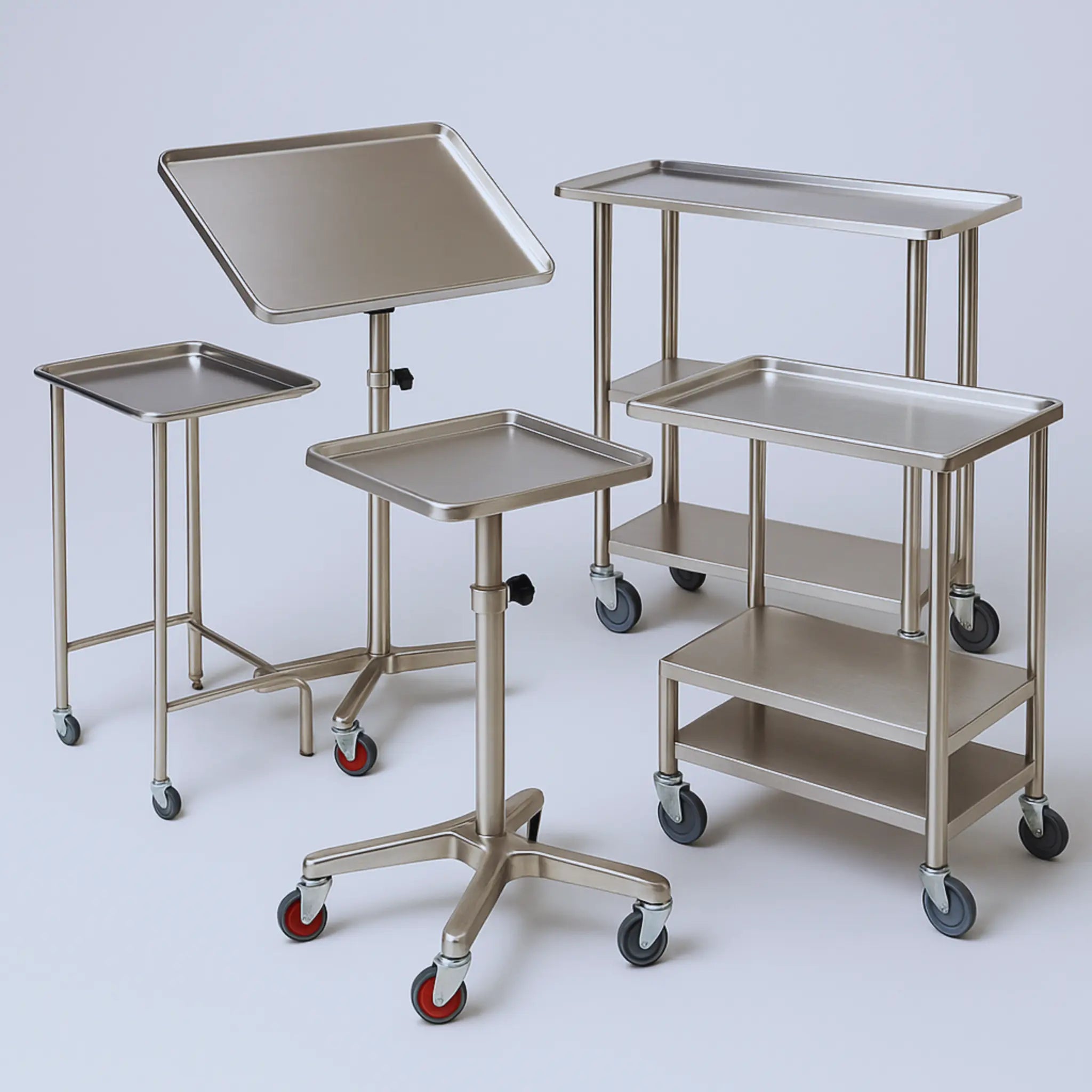 Instrument Tables: Stainless Steel Surgical Back & Prep Tables