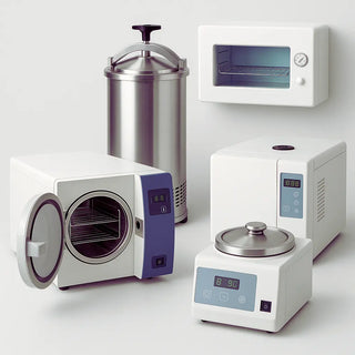Benchtop laboratory steam autoclave and infrared loop sterilizer for microbiology research