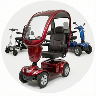 Mobility scooters lineup including folding, 3-wheel, 4-wheel and heavy-duty models for Adults & Seniors