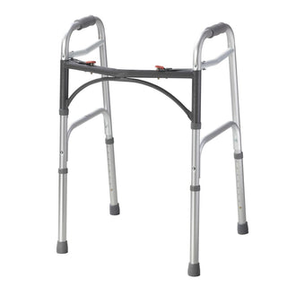 Drive Medical 10200-1 Easy-Release 2 Button Folding Walker, Adult,Without wheels