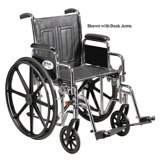 Drive Medical 10954G Standard Wheelchair 16" Fixed Arms Swingaway Footrests