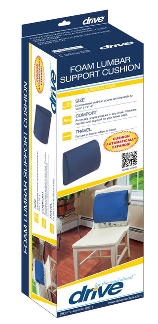 Drive Medical RTL1493COM Compressed Lumbar Cushion, 13.4" x 13" Dimension