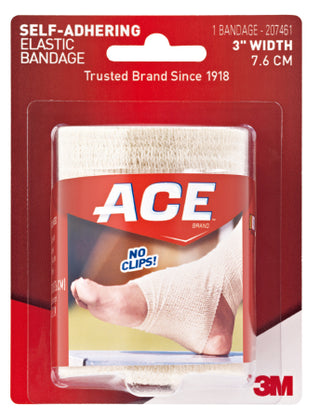 3M™ ACE™ 976079_CS Elastic Bandage 3 Inch Width X 5.3 Foot bandage packaging with red background and 3M logo