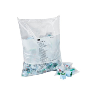 Bag of 3M™ Micropore™ S 774835_CS Medical Tape Blue 1 Inch X 1-1/2 Yard Silicone NonSterilewith a smaller pack on a white background