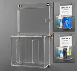 Poltex Deco Wall Mount Locking Sanitizing Station with Sign Sleeve