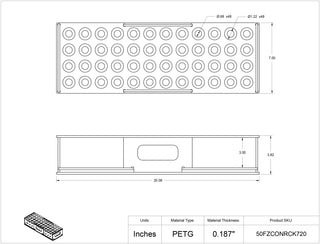 Poltex 50ml Conical Tube Freezer Rack-7x20in