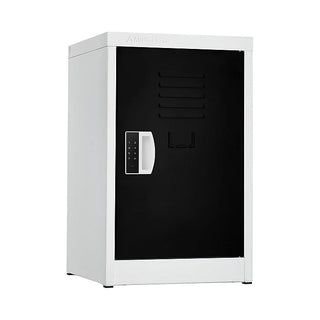 Alpine Industries ADI629-02 steel kids locker with black vented door and digital keypad handle, closed