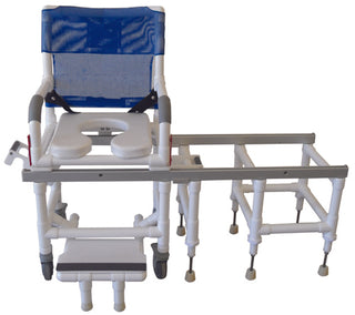 MJM 7057 Dual Commode Shower/Transfer PVC Chair Deluxe with OneStep Lock