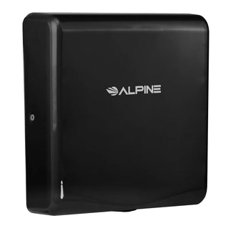 Alpine Industries ALP405-10 Willow hand dryer in black, front view on a white background