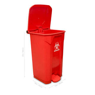 MTC Bio A8002B, Large Biohazard Bin With Foot Pedal Lid, 26 Gallon