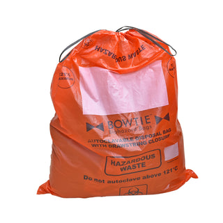 MTC Bio A8003R, BowTie™ Biohazard Autoclave Bags, Red, 33 × 41 in, 100/Pack