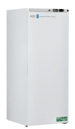 ABS ABT-HC-10PS 23.75" Premier Compact Laboratory Upright Refrigerator with ABS logo on a white background