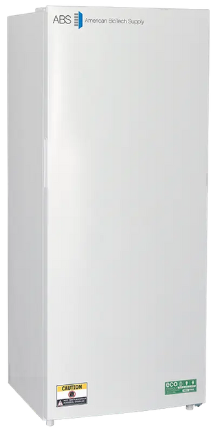 ABS ABT-HC-AFS-1420 28" Upright General Purpose Freezer with ABS American Biotech Supply branding on a white background