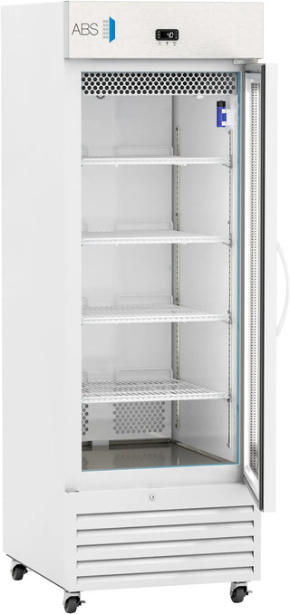 ABS ABT-VS-LS-23 26.875" Upright Laboratory Refrigerator with glass door on a white background