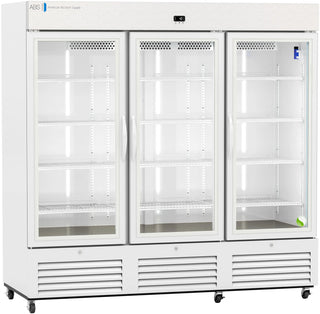 ABS ABT-VS-LS-72 81" Upright Laboratory Refrigerator with glass doors on a white background