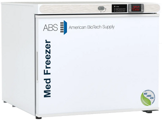 ABS Countertop Vaccine Freezer PH-ABT-NSF-UCFS-0120 with ABS American BioTech Supply branding on a white background