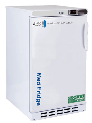 ABS PH-ABT-HC-UCBI-0204-LH 17.75" Undercounter Pharmacy/Vaccine Refrigerator with 'ABS American Biotech Supply' branding on a white background