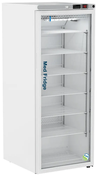 ABS PH-ABT-NSF-10PG 23.75" Upright Pharmacy Refrigerator with glass door on a white background