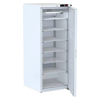 ABS PH-ABT-NSF-10PS 23.75" Upright Pharmacy Refrigerator with open door on a white background