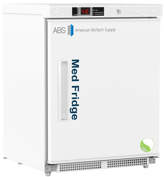 ABS Undercounter Pharmacy Refrigerator PH-ABT-HC-UCBI-0404-ADA with ABS American Biotech Supply branding on a white background