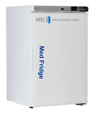 ABS Undercounter Refrigerator PH-ABT-HC-UCFS-0204 with 'ABS American BioTech Supply' branding on a white background