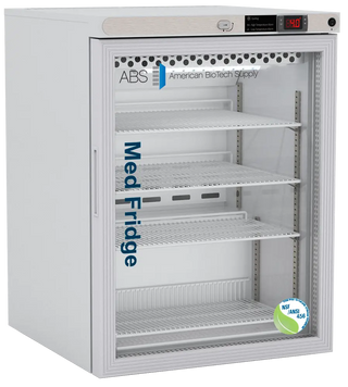 ABS Undercounter Vaccine Refrigerator PH-ABT-NSF-UCFS-0504G with American Biotech Supply branding on a white background