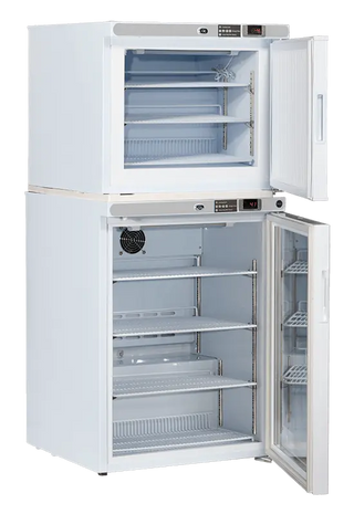 ABS Upright Pharmacy Refrigerator/Freezer PH-ABT-HC-RFC7 with open doors on a white background