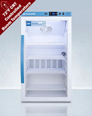 Accucold ARG3PV-CRT 3 Cu.Ft. Counter Height Controlled Room Temperature Cabinet with digital display on a white background