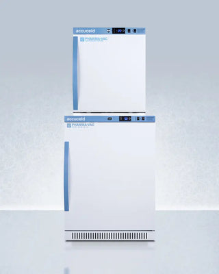 Accucold ARS6PV-AFZ1PVSTACK 24" Wide All-Refrigerator/Freezer Combination on a light gray background