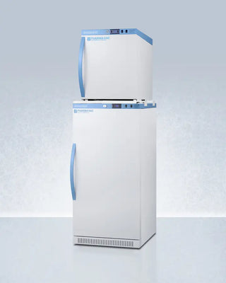 Accucold ARS8PV-AFZ1PVSTACK 24" Wide All-Refrigerator/All-Freezer Combination on a light gray background