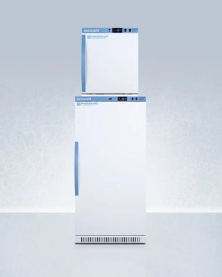 Accucold ARS8PV-AFZ1PVSTACK 24" Wide All-Refrigerator/All-Freezer Combination with digital display on a white background