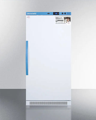 Accucold MLRS8MC 8 Cu.Ft. MOMCUBE® Breast Milk Refrigerator with digital display and brand logo on a white background