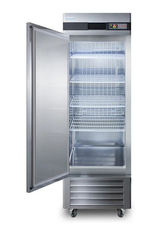 Accucold AFS23MLLH 23 Cu.Ft. Upright Pharmacy Freezer, Frost-Free, Stainless Steel, Left Hand Door