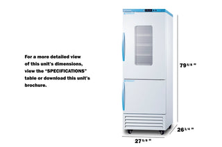 Accucold ARFG18PV 28" Wide Performance Series All-Refrigerator/All-Freezer Combination, 15.54 cu.ft. 