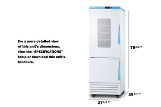 Accucold ARFG18PVDLPWLHD 28" Wide Performance Series All-Refrigerator/All-Freezer Combination 