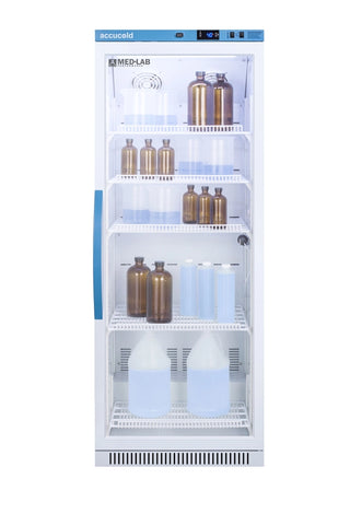 Accucold ARG12ML 24" Upright Laboratory Refrigerator with Glass Door and Antimicrobial Handle, 12 Cu. Ft.