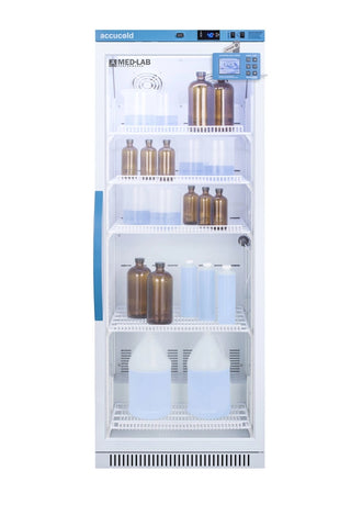 Accucold ARG12MLDL2B 24" Upright Laboratory Refrigerator with Factory-Installed DDL and Glass Door, 12 Cu. Ft.
