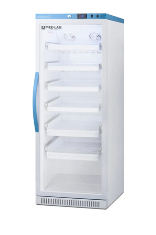 Accucold ARG12MLDR 24" Upright Laboratory Refrigerator with 6 Removable Drawers and Glass Door, 12 Cu. Ft.