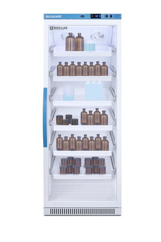 Accucold ARG12MLDR 24" Upright Laboratory Refrigerator with 6 Removable Drawers and Glass Door, 12 Cu. Ft.